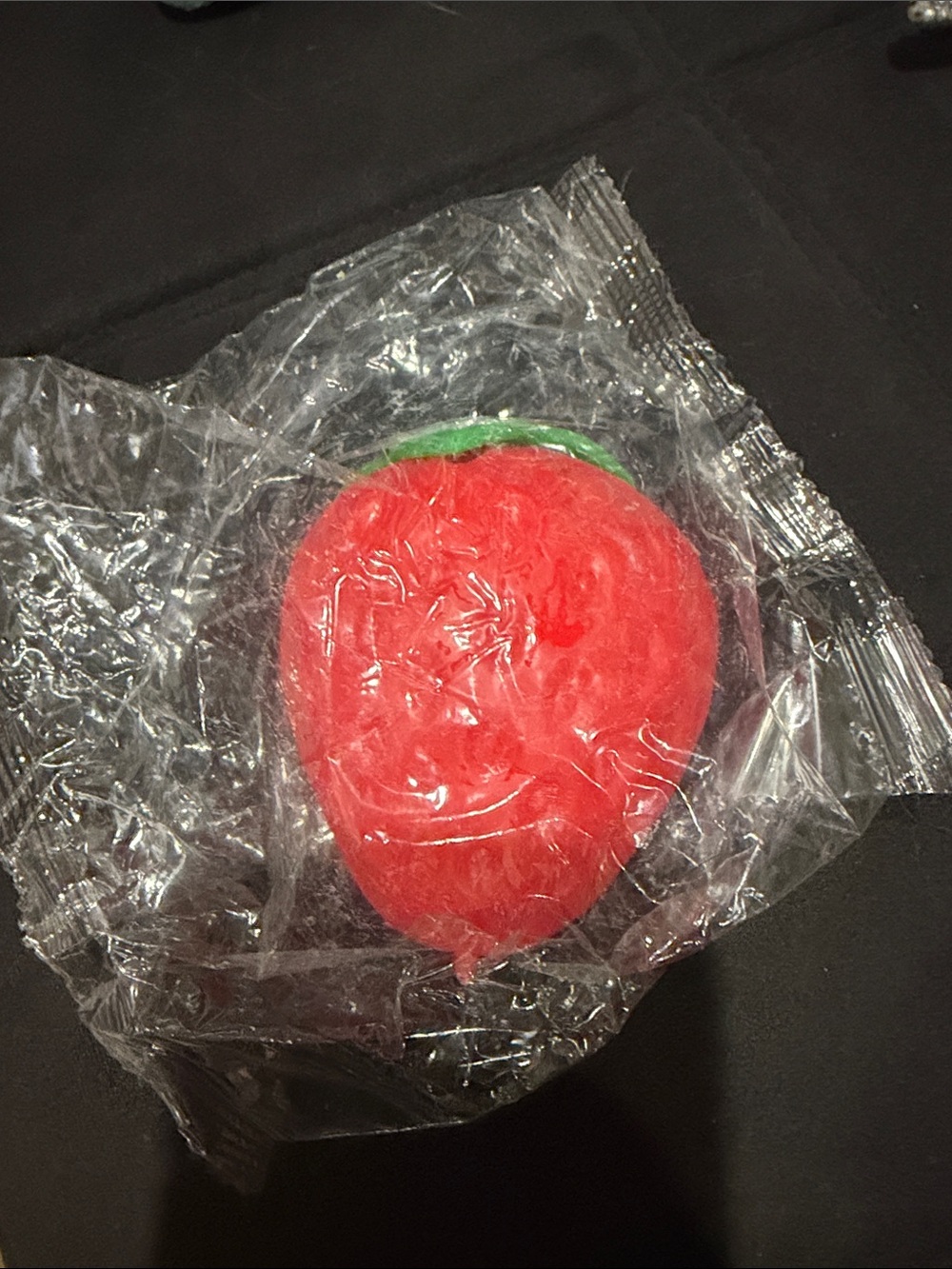 Strawberry Squishy Toy - Red with Green Leaf